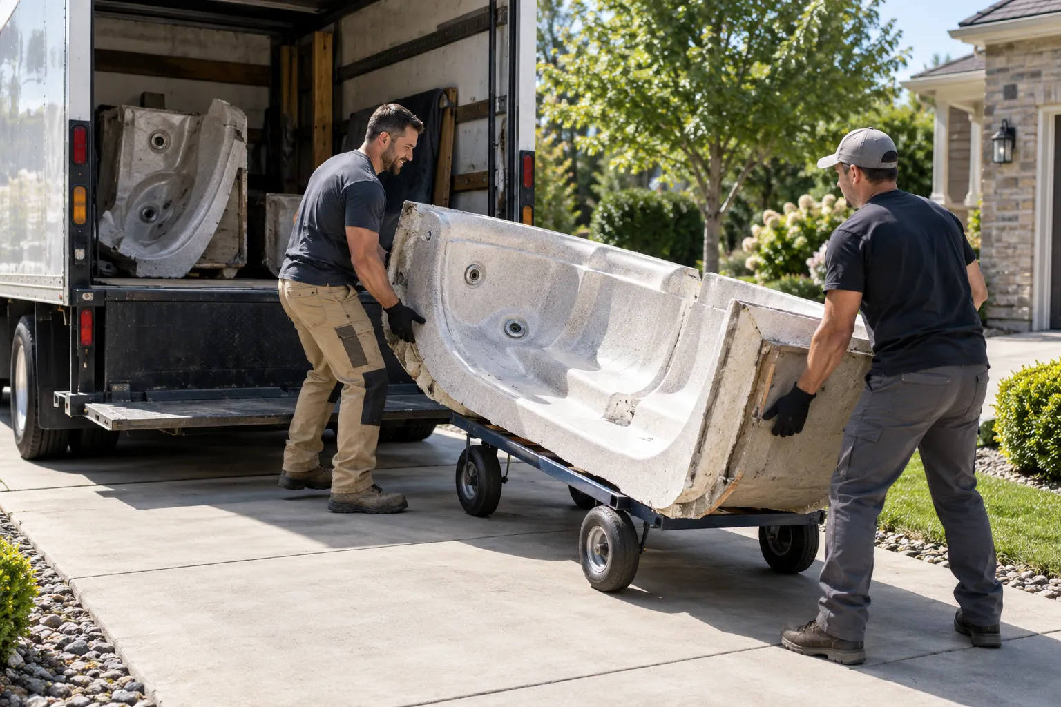 Property access and hauling considerations for Hot Tub Disposal